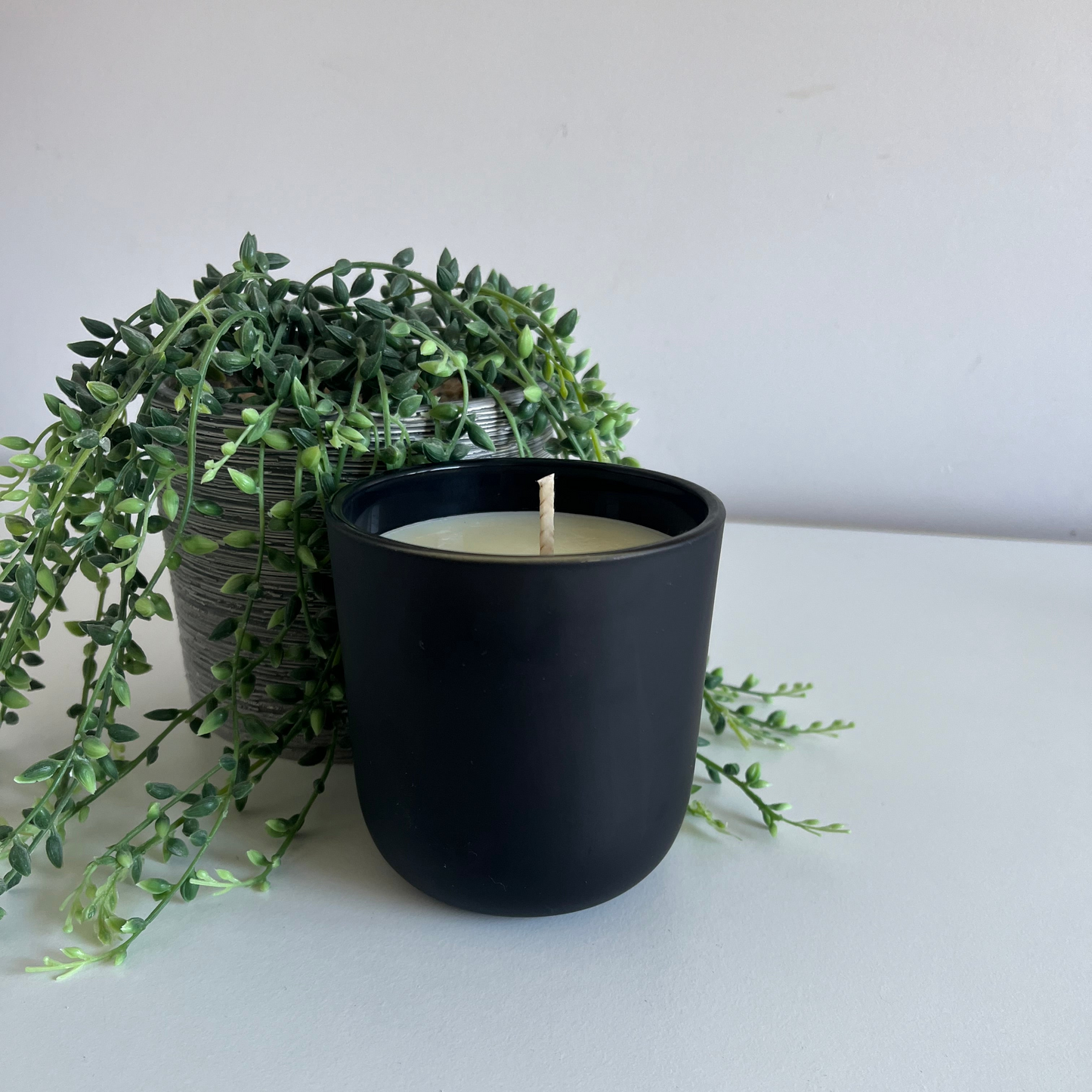 Sale* Black Glass Jar Handmade Soy Candle