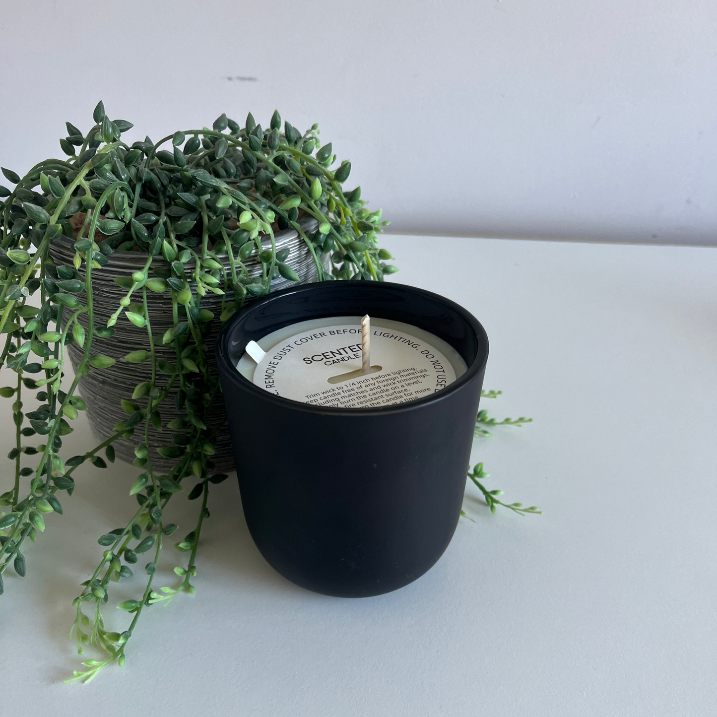 Sale* Black Glass Jar Handmade Soy Candle