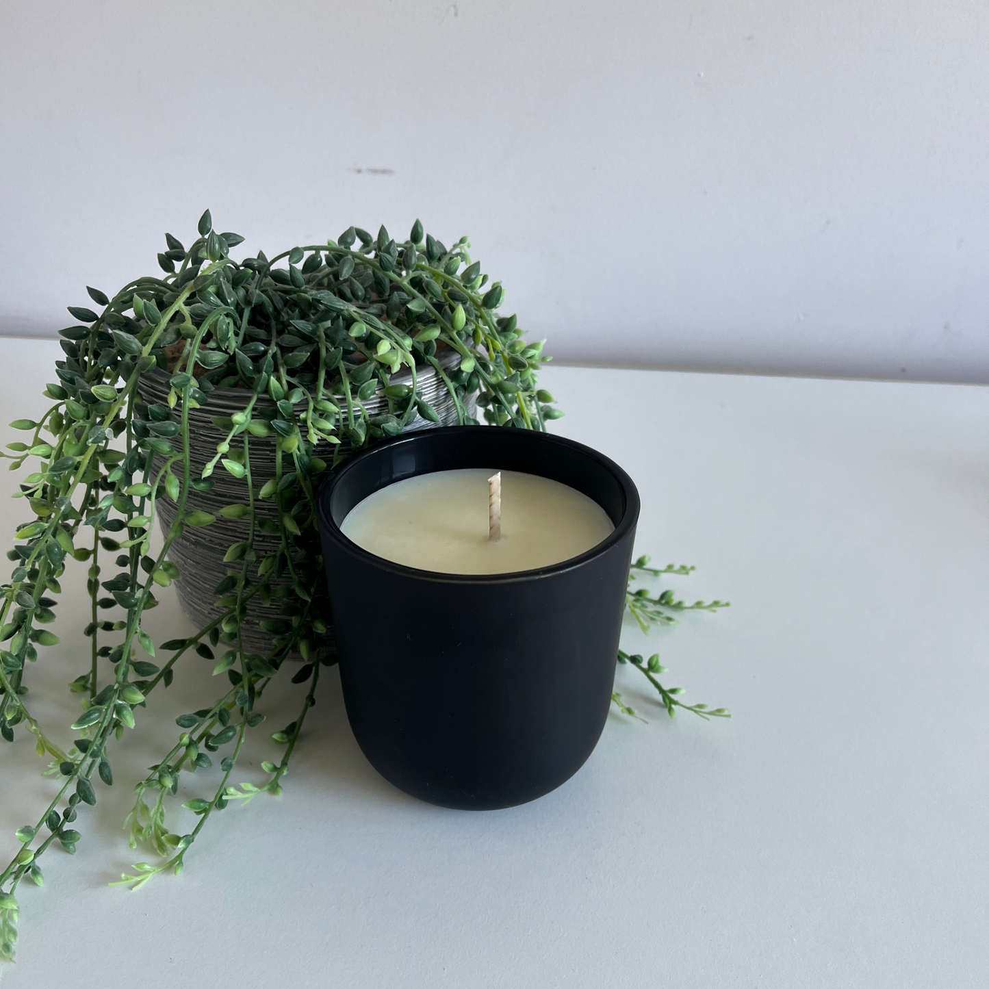 Sale* Black Glass Jar Handmade Soy Candle