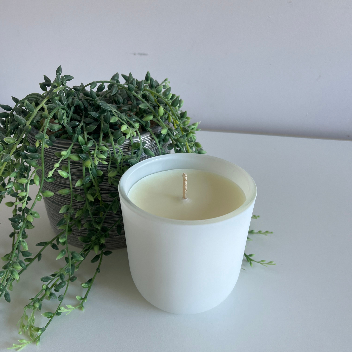 Sale* White Glass Jar Handmade Soy Candle