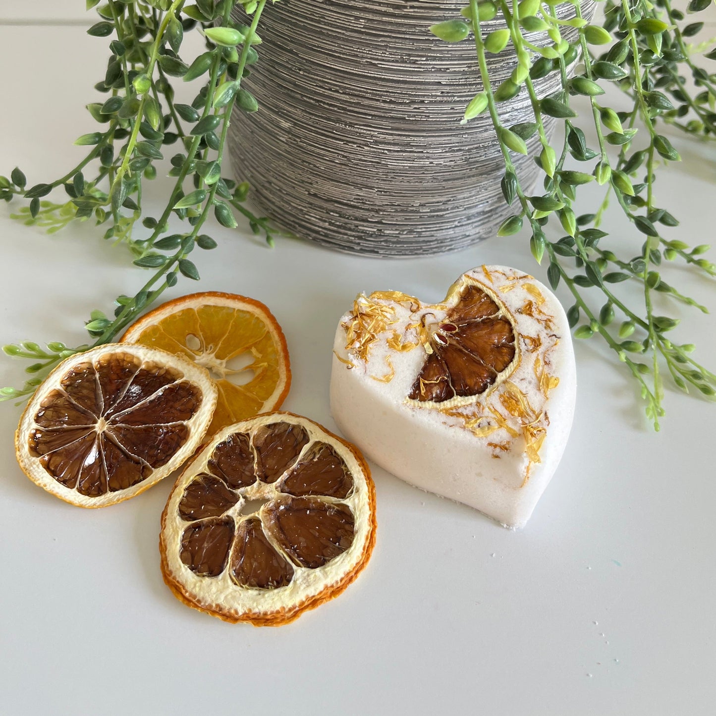 Dried Citrus Inner Core Strength Heart Bath Bomb