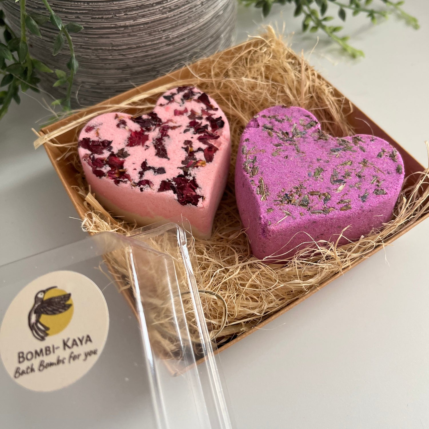 lavender rose heart bath bombs