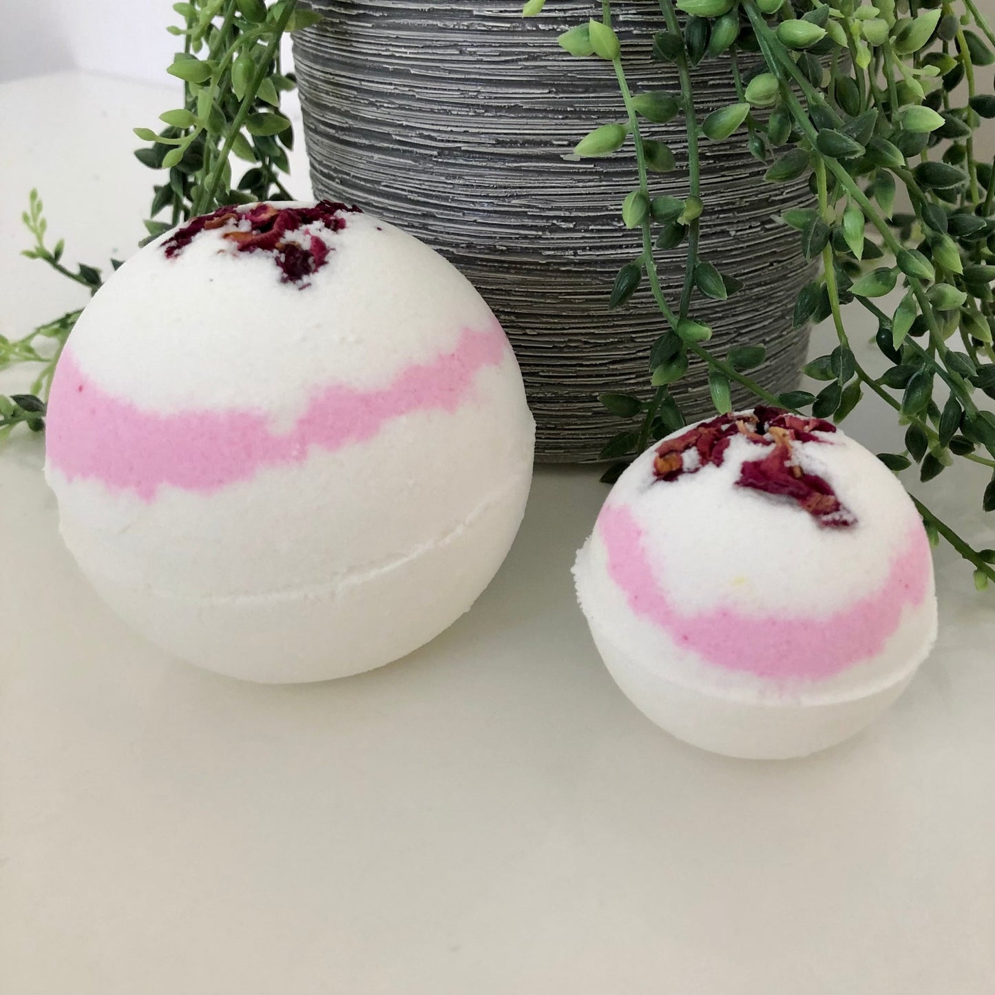 Pink rose bath bomb