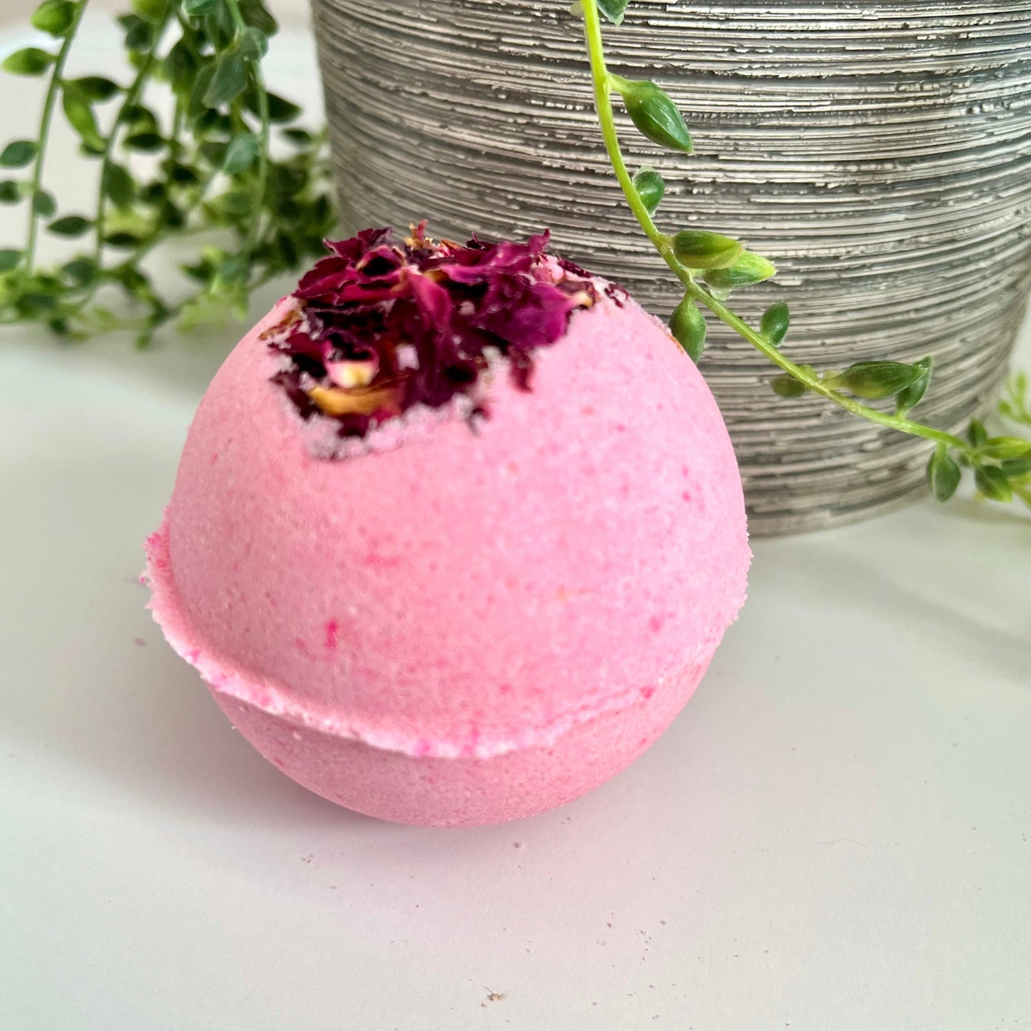 Pink rose bath bomb