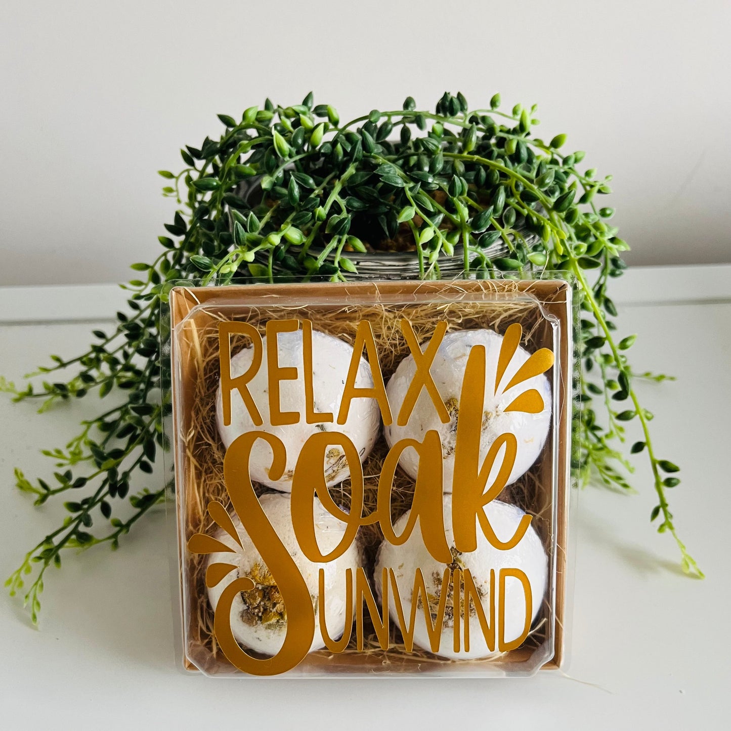 Relax Soak Unwind Gold Gift Box