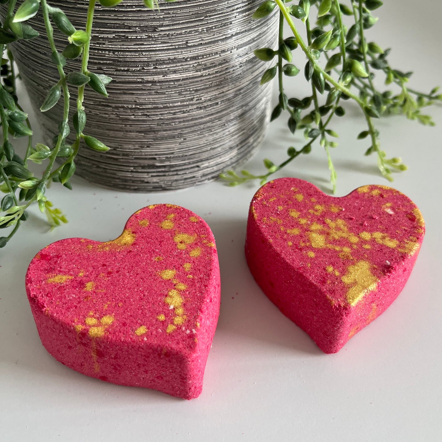 red gold heart rose bath bombs