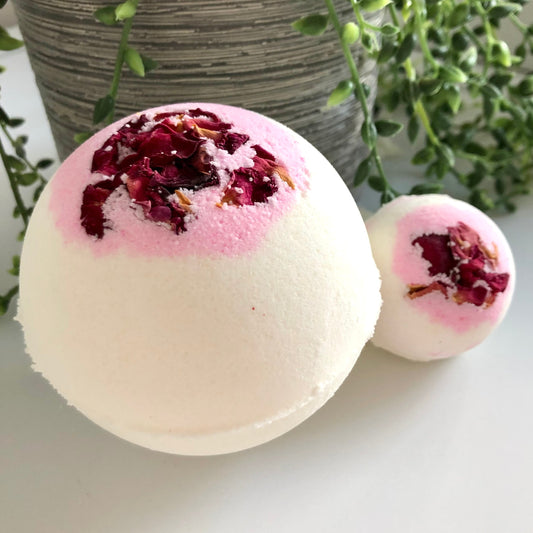 pink top rose bath bomb