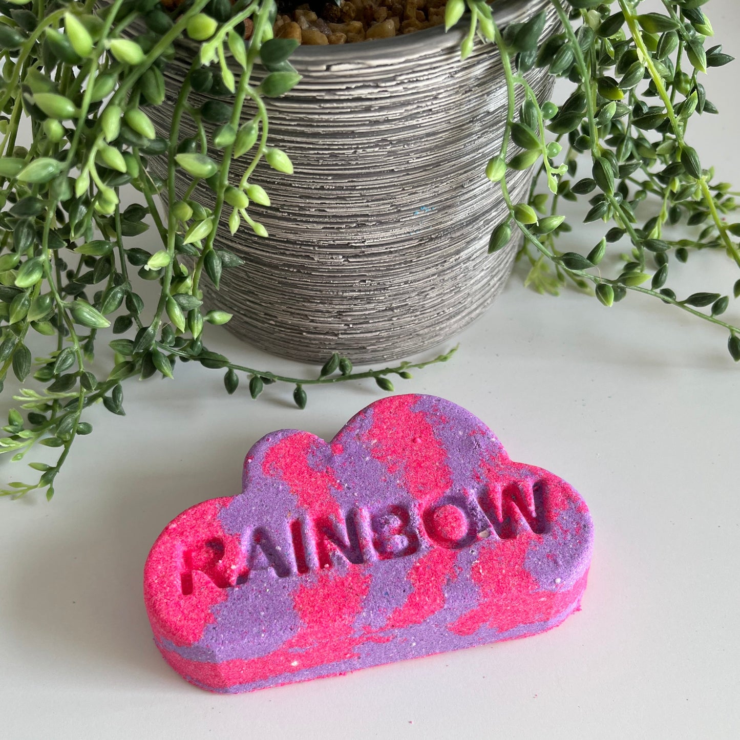 Pink cloud rainbow bath bomb