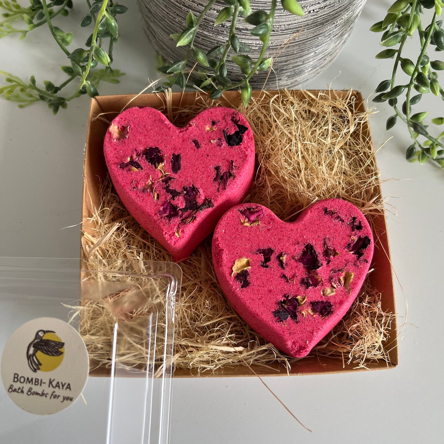 red rose heart bath bomb