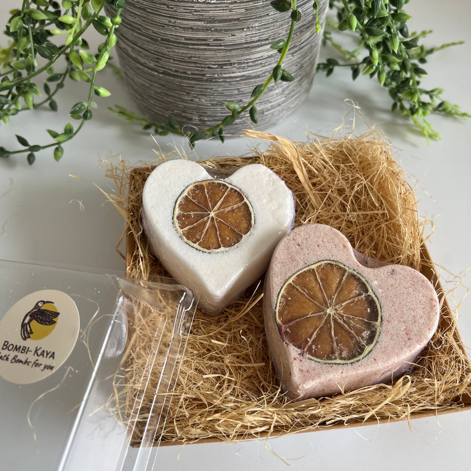 Dried citrus bath bomb heart